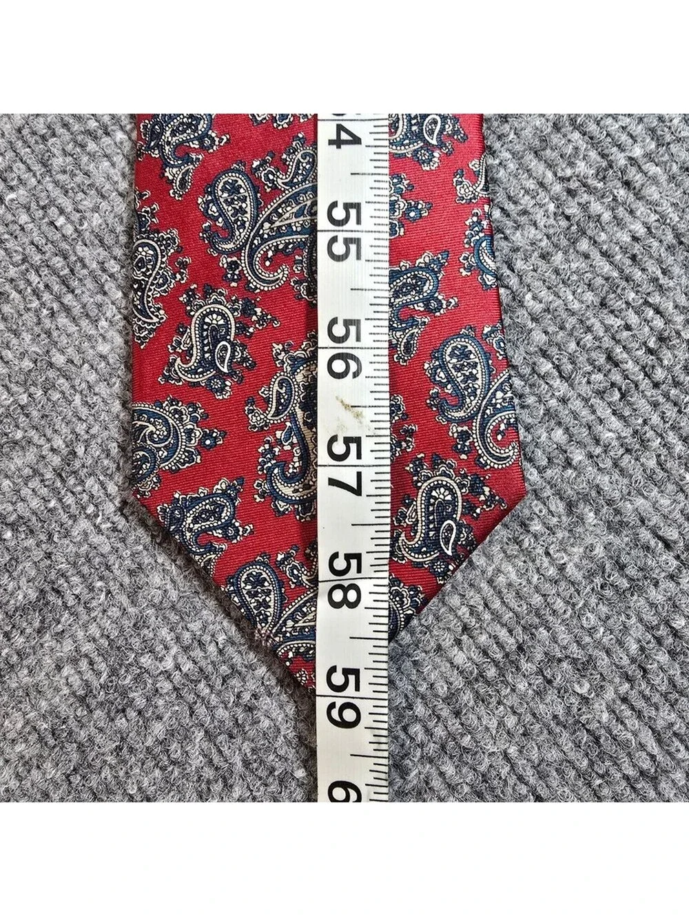 Christian Dior Silk Tie Mens Red Blue Paisley Made in Italy Designer Necktie